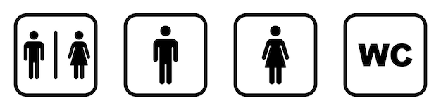 Signo de baño Signo de inodoro Ilustración vectorial