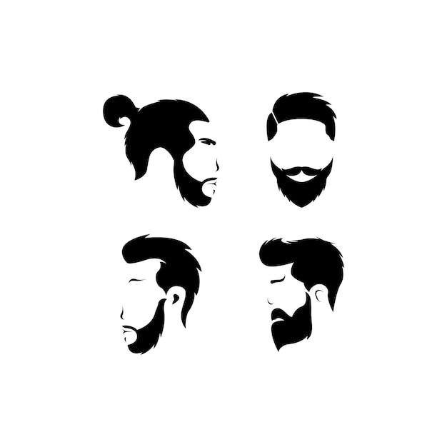 Signo de barba logo vector icono ilustración diseño