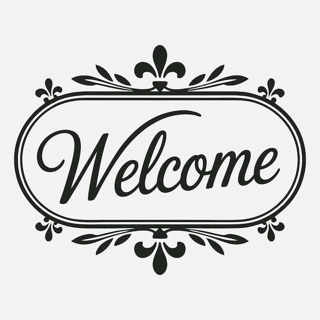 Signo de bienvenida Arte de pared de metal negro para decoraciones para el hogar Decoración al aire libre Decoración de la puerta delantera Decoración del hogar