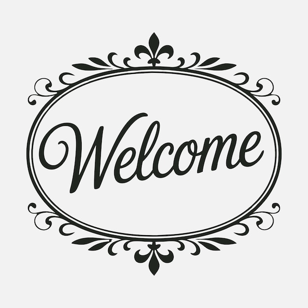 Signo de bienvenida Arte de pared de metal negro para decoraciones para el hogar Decoración al aire libre Decoración de la puerta delantera Decoración del hogar