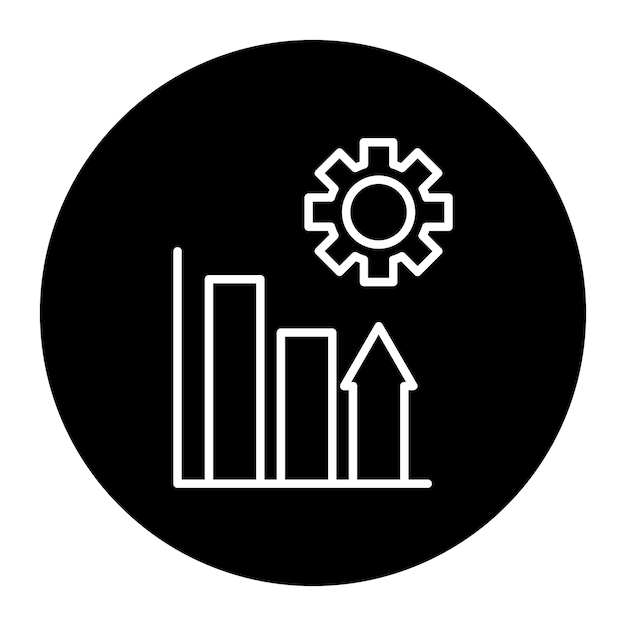 un signo blanco y negro que dice gráfico y flecha