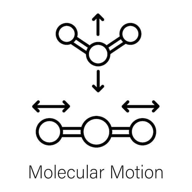 un signo en blanco y negro que dice el movimiento molecular en él