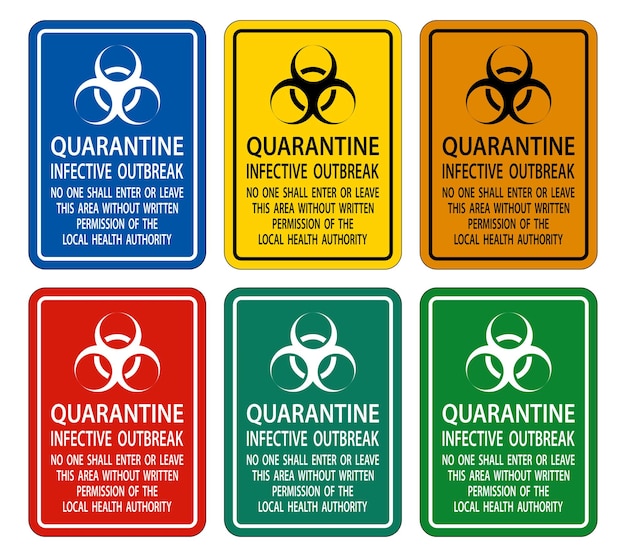 Signo de brote infeccioso de cuarentena aislado en ilustración de vector de fondo transparente
