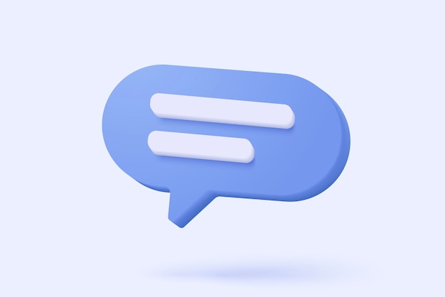 Signo de burbujas de habla 3D en las redes sociales Icono aislado en fondo pastel Burbuja de diálogo de chat o signo de respuesta del usuario con redes sociales Icon de burbuja de habla 3d Ilustración vectorial de renderización