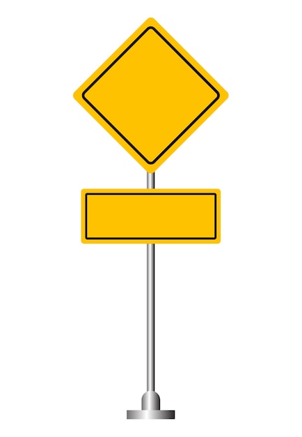 Vector signo de carretera amarillo en blanco