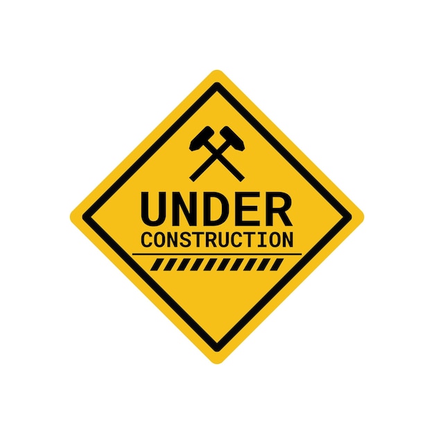 Signo de carretera en construcción Ilustración del símbolo de atención de precaución