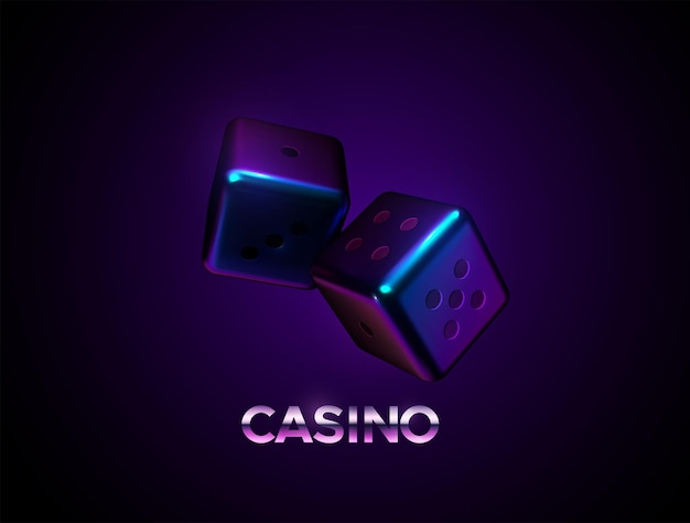 Signo de casino de diseño de dados morados