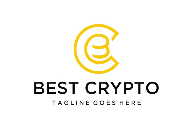 El signo CB del círculo de ilustración se combina en una forma de diseño de logotipo de moneda de dinero bitcoin