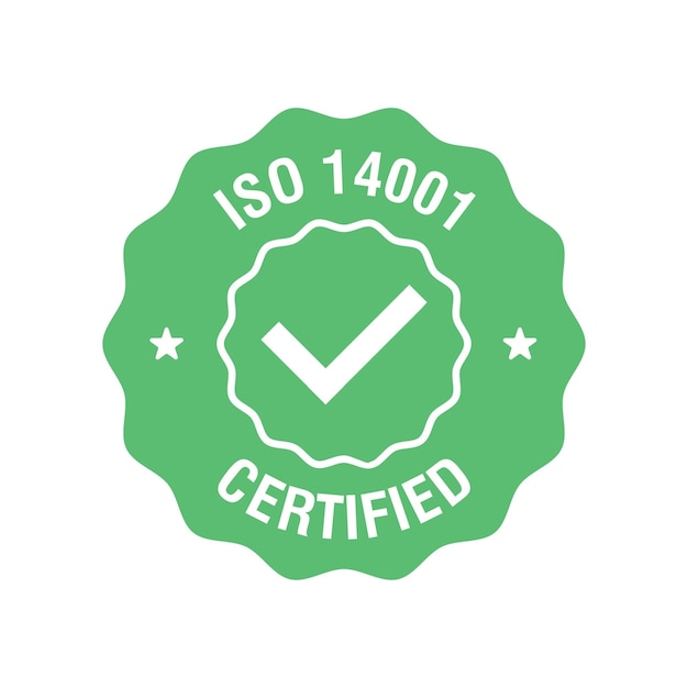 Signo certificado iso 14001 sello de certificación vector