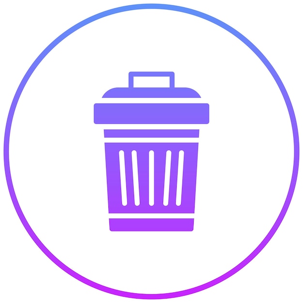 un signo circular púrpura y azul que dice residuos en púrpura