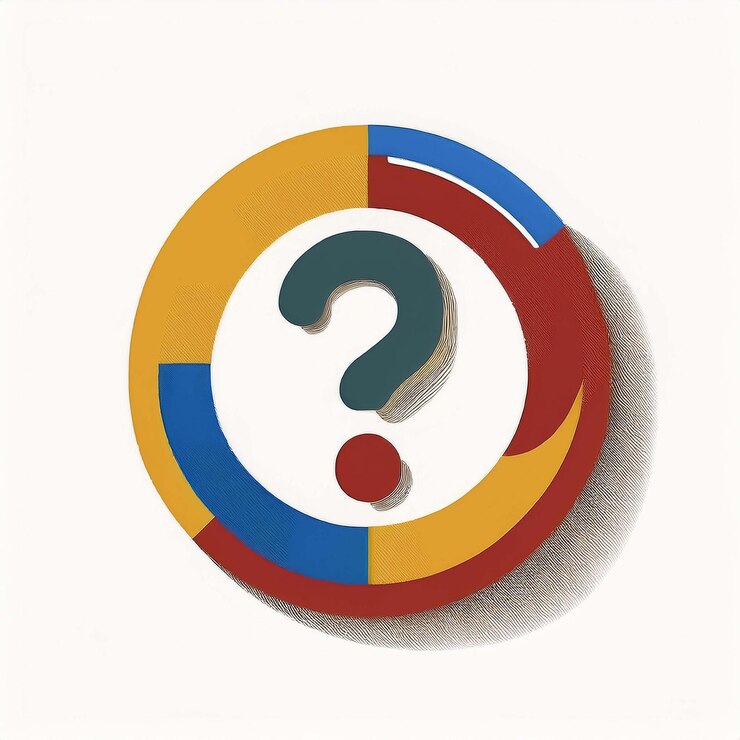 Vector un signo colorido y colorido con un signo de pregunta en él
