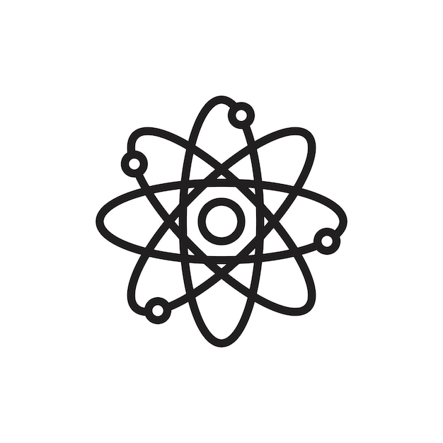 Signo de conjunto de contorno de icono de átomo