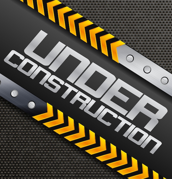 Bajo signo de construcción sobre un fondo con textura