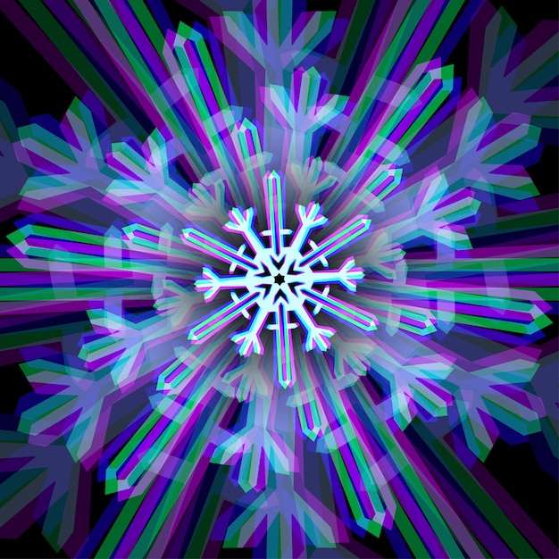 Vector signo de copo de nieve de navidad con aberraciones