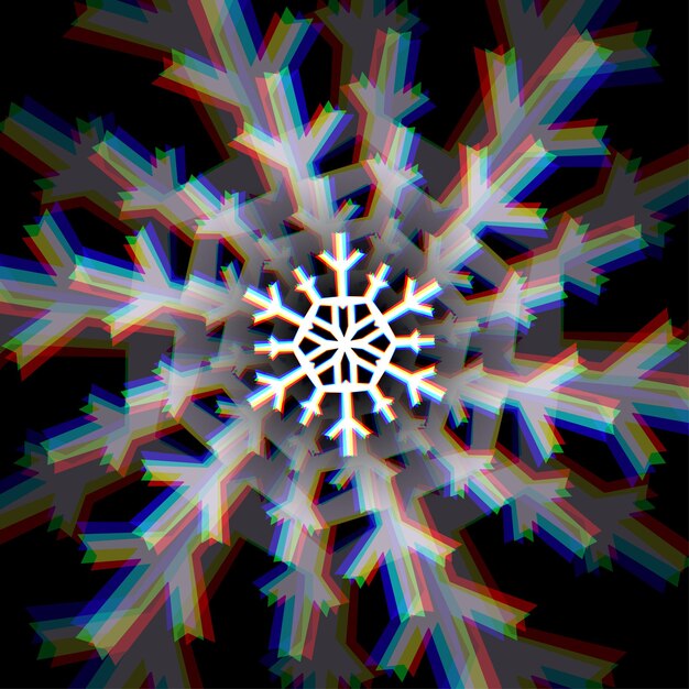Signo de copo de nieve de Navidad con aberraciones