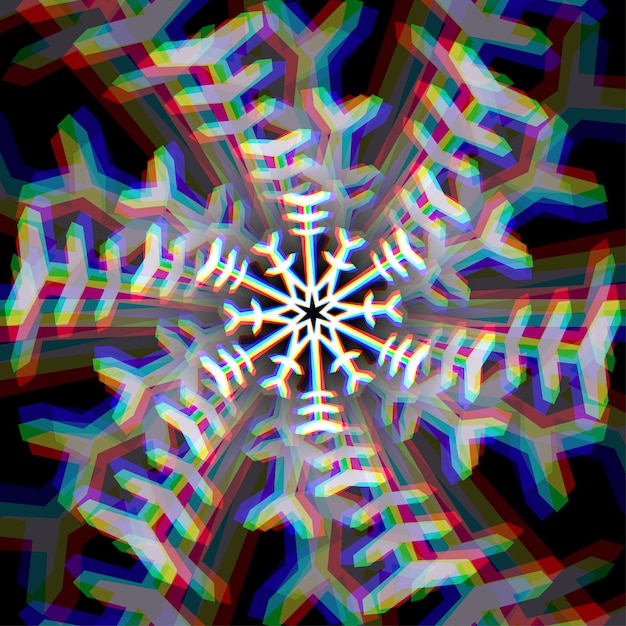 Signo de copo de nieve de navidad con aberraciones