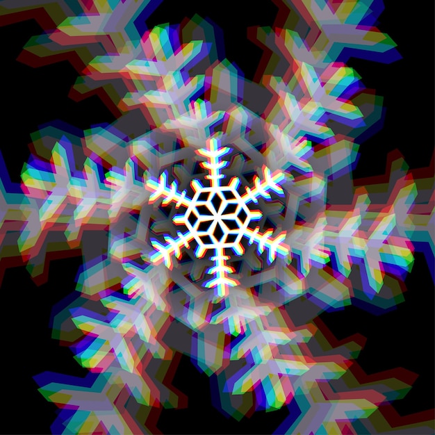 Signo de copo de nieve de Navidad con aberraciones