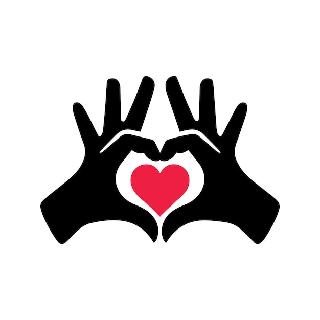 Signo de corazón mostrado por pinceles para un signo o icono Día de San Valentín corazón amor silueta negra