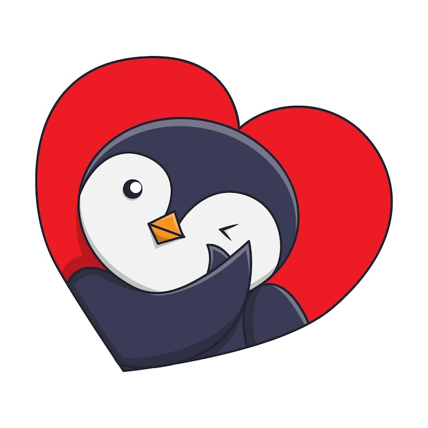 Signo del corazón del pingüino