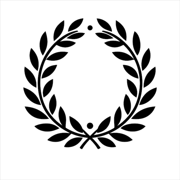 Vector signo de corona de laurel ganador dibujado a mano premio icono decorativo ilustración vectorial aislada en garabateo