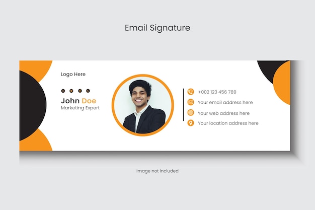 Signo de correo electrónico limpio y simple pie de página de correo electrónico y diseño personal de portada de redes sociales