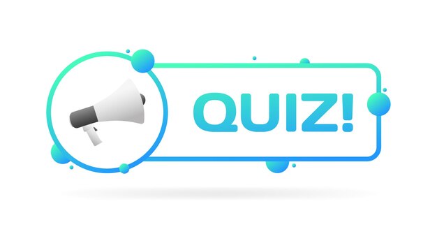 Signo de cuestionario Megáfono azul plano en un círculo signo de pregunta Icono vectorial