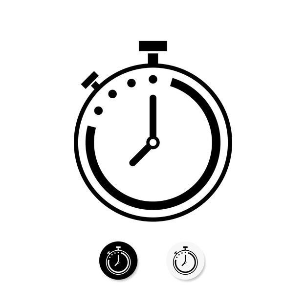 Signo de despertador sencillo silueta de icono web Logotipo o icono de despertar para aplicación móvil de web ui