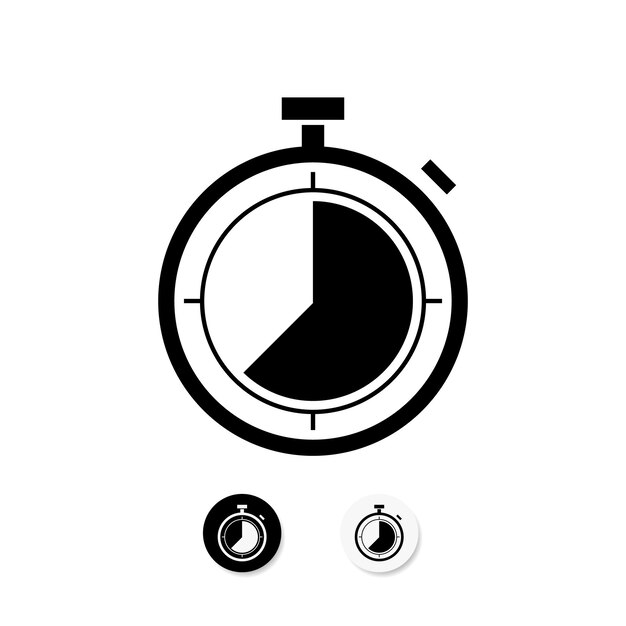 Signo de despertador sencillo silueta de icono web Logotipo o icono de despertar para aplicación móvil de web ui