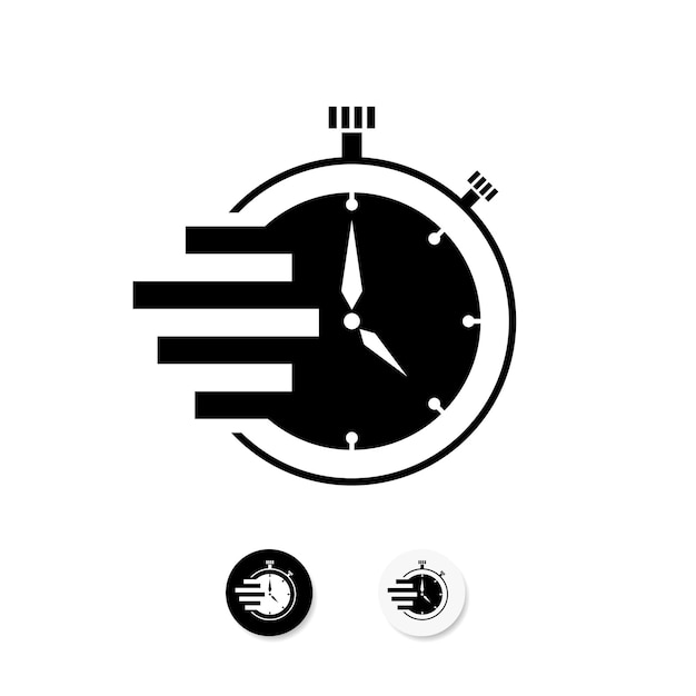 Signo de despertador sencillo silueta de icono web Logotipo o icono de despertar para aplicación móvil de web ui