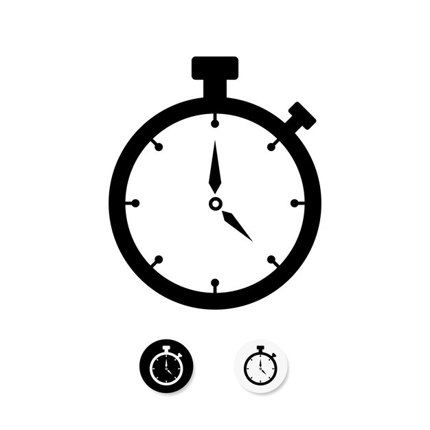 Signo de despertador sencillo silueta de icono web Logotipo o icono de despertar para aplicación móvil de web ui