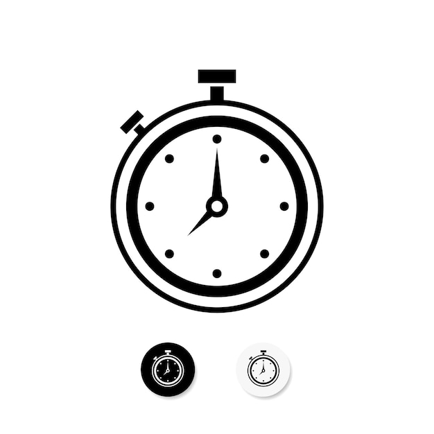 Signo de despertador sencillo silueta de icono web Logotipo o icono de despertar para aplicación móvil de web ui