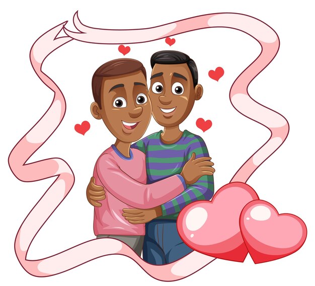 Vector signo de día de san valentín de pareja masculina