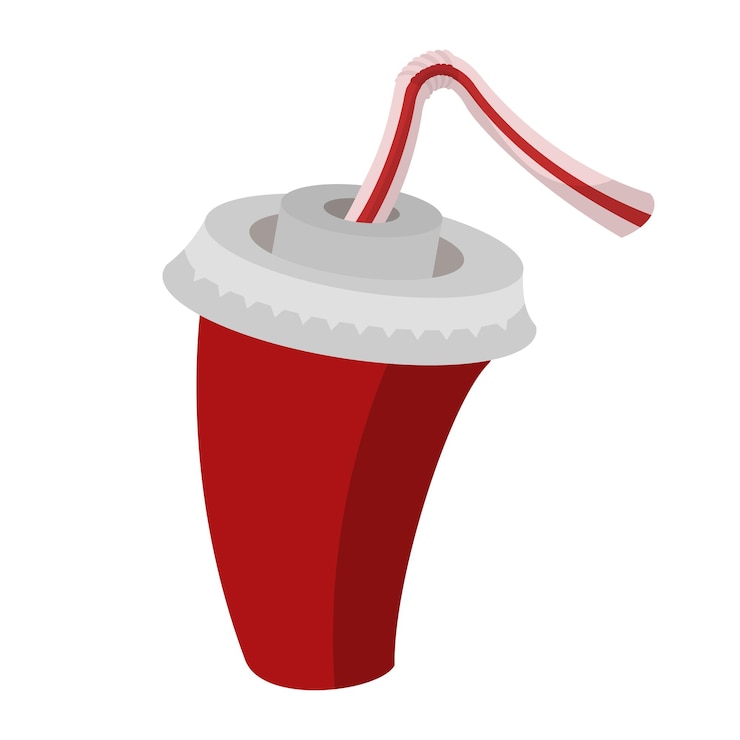 Vector signo de dibujos animados de cola o refresco aislado sobre fondo blanco