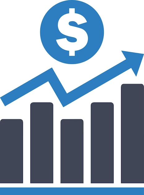 Vector signo de dinero creciente signo de inversión creciente icono de crecimiento de dinero crecimiento de inversión