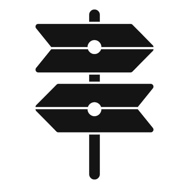 Signo de dirección que señala diferentes direcciones estilo de glifo del icono