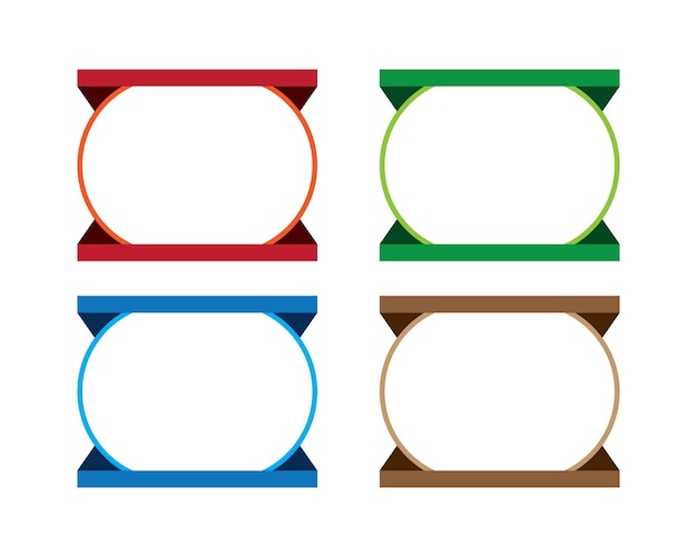 Signo de diseño de clip art en forma de cinta de varios colores
