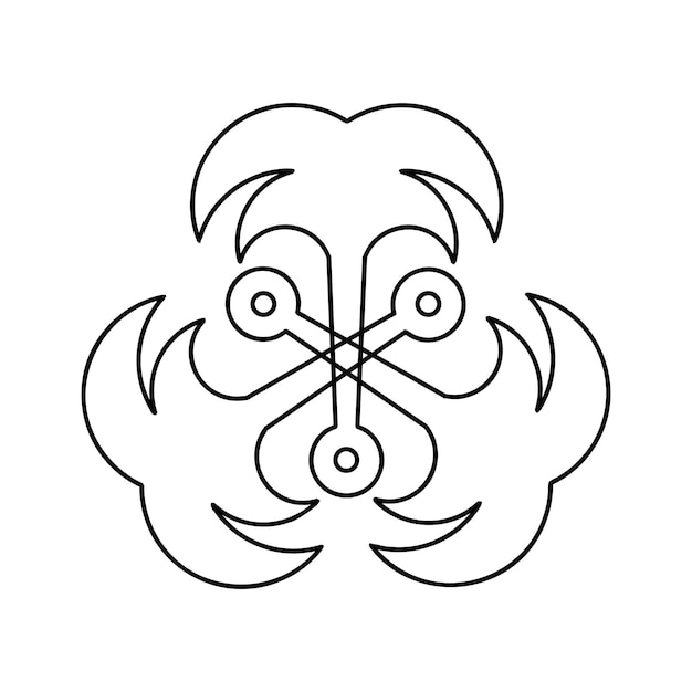Signo de diseño de estilo japonés o símbolo de mitsu