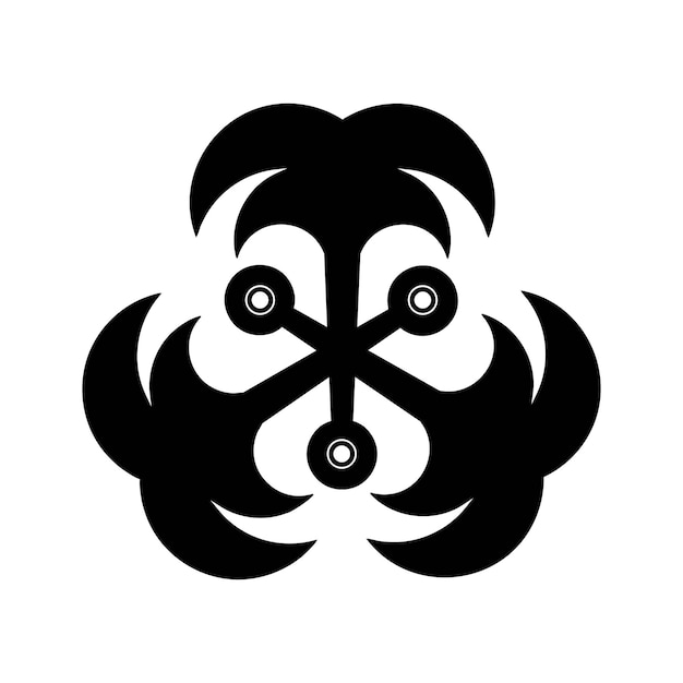 Signo de diseño de estilo japonés o símbolo de mitsu