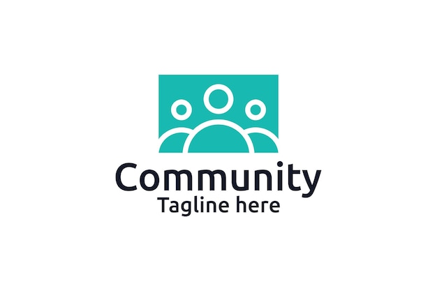 Signo de diseño de logotipo de comunidad simple