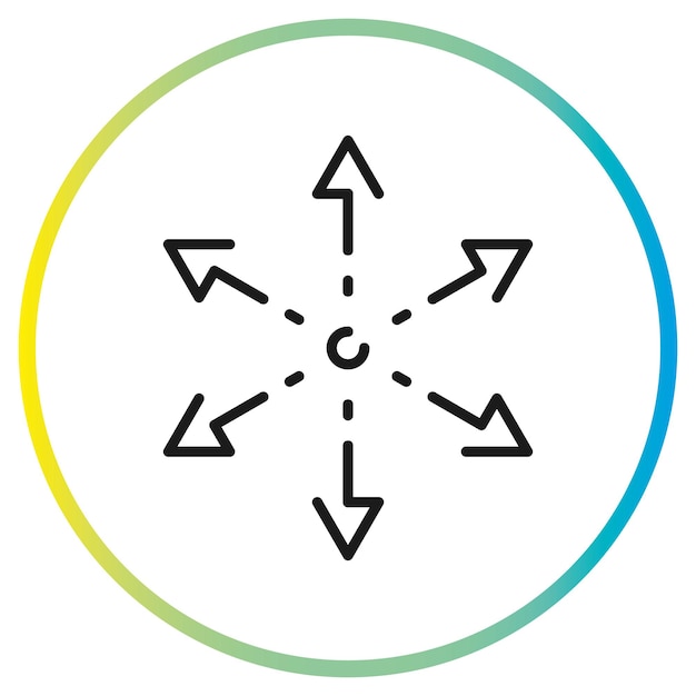 signo de diversificación complejo, icono de función de capacidad, desarrollo multiusos, símbolo de web de línea delgada en fondo blanco - ilustración vectorial de trazos editable