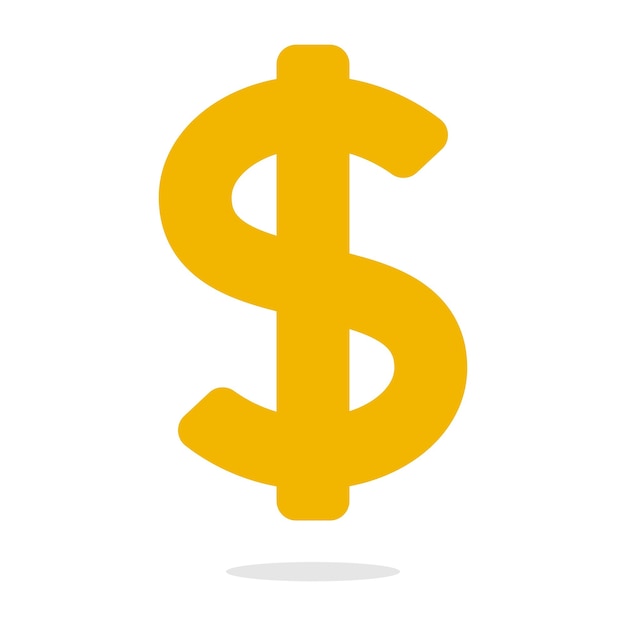 Signo de dólar estilo plano