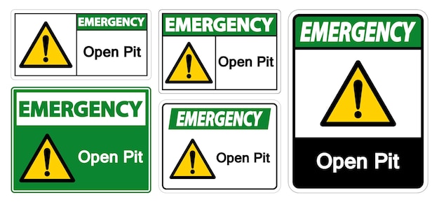 Signo de emergencia de pozo abierto aislado en fondo blanco Ilustración vectorial EPS10