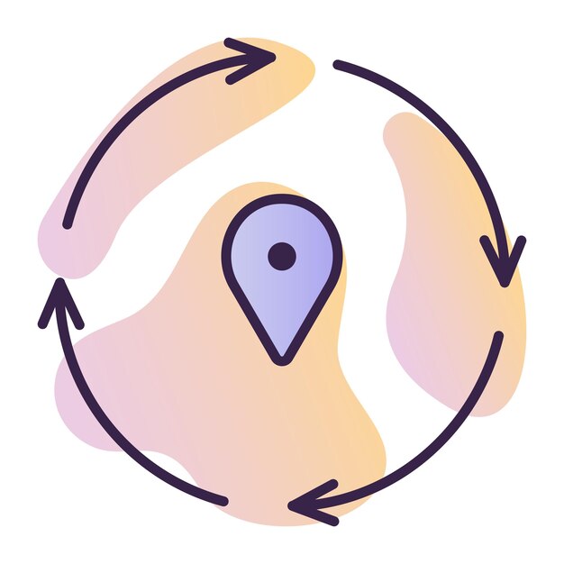 Signo de etapas de entrega signo de contorno vectorial azul oscuro con fondo de gradiente