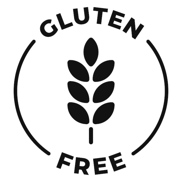 El signo de la etiqueta del icono vectorial libre de gluten