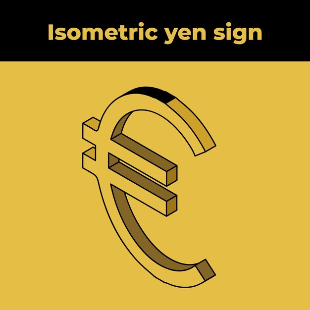 Vector signo de euro isométrica
