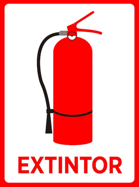 Signo de extintor de fuego en español