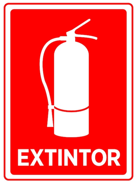 Signo de extintor de fuego en español