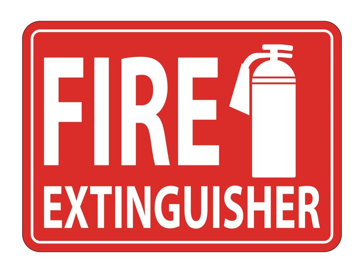 Vector signo de extintor de fuego en fondo blanco ilustración vectorial