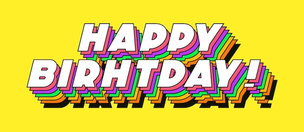 Signo de feliz cumpleaños estilo de tipografía de moda