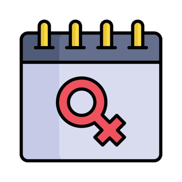Signo femenino en el calendario que representa el vector de concepto del día de la mujer